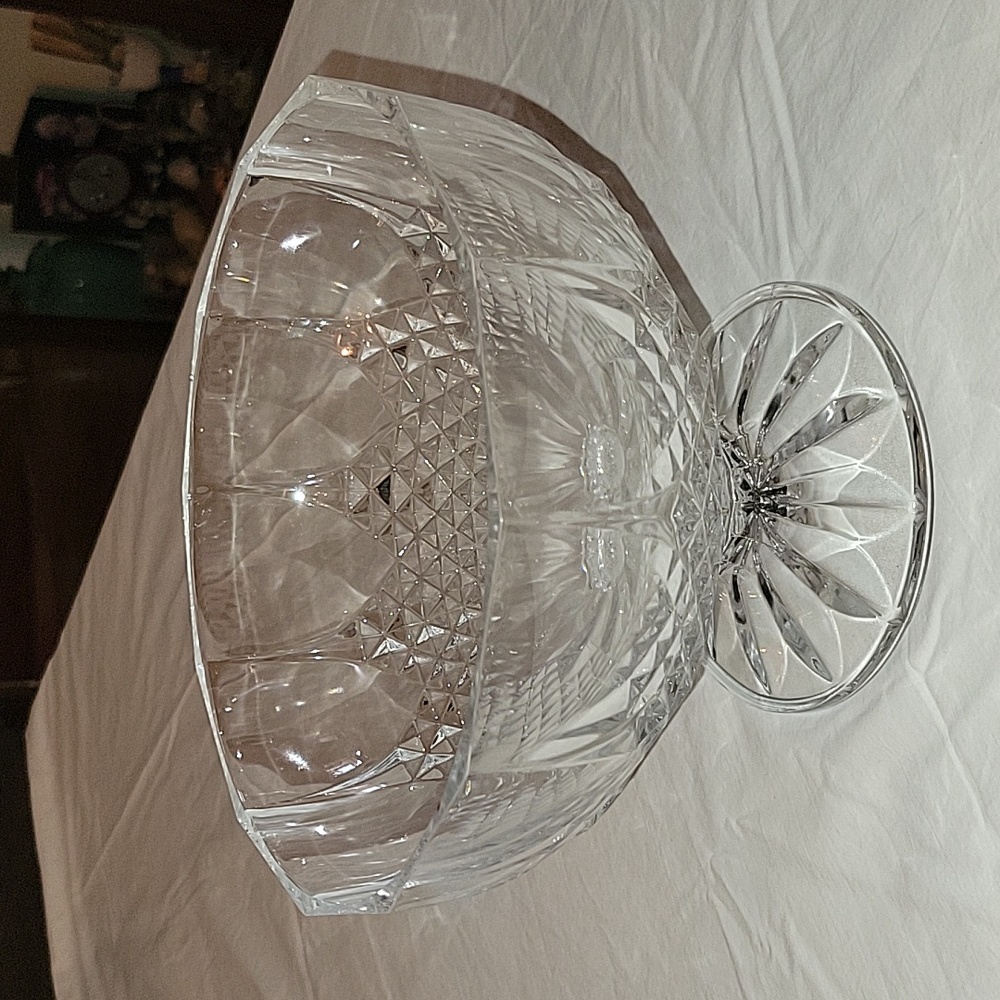 Heavy Antique Crystal dish w/stem